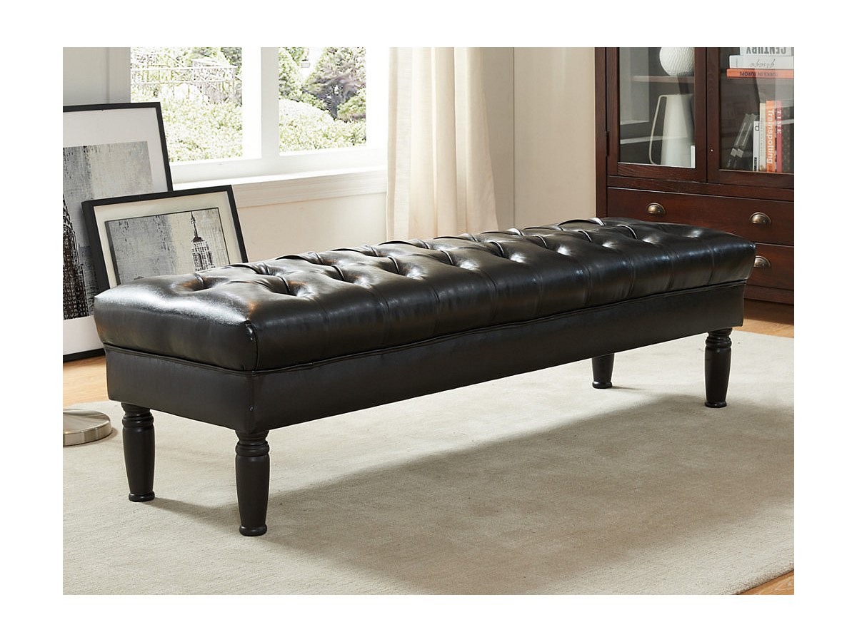 Banco de piel sintética y color negro RINALDO - barato