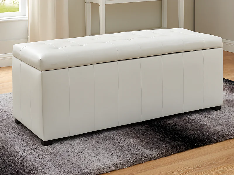 Sitztruhe Truhenbank mit Stauraum - Kunstleder - Weiß - CONCIERTO