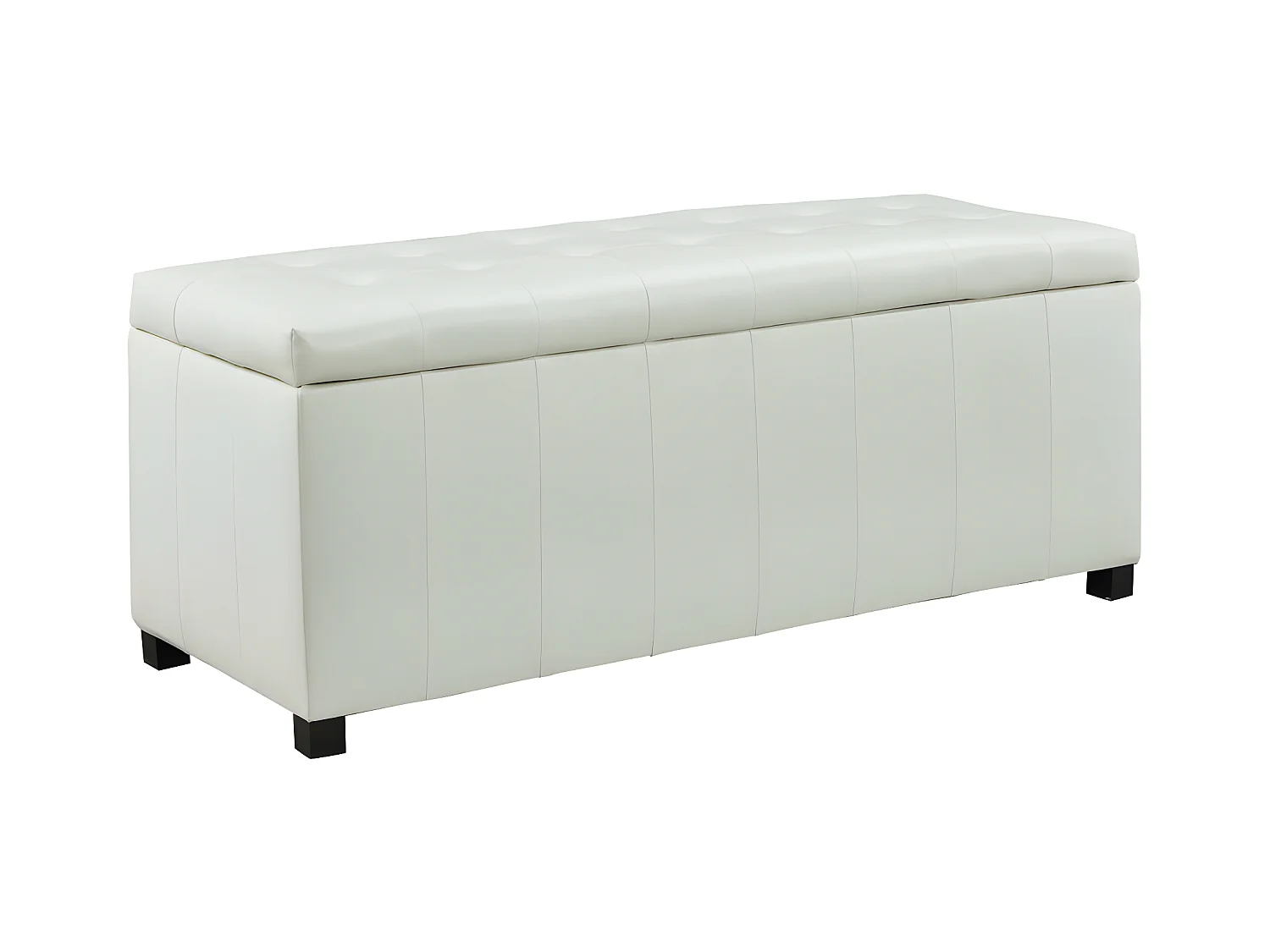 Bankje voor voeteinde bed met opbergruimte CONCIERTO van kunstleer - Wit