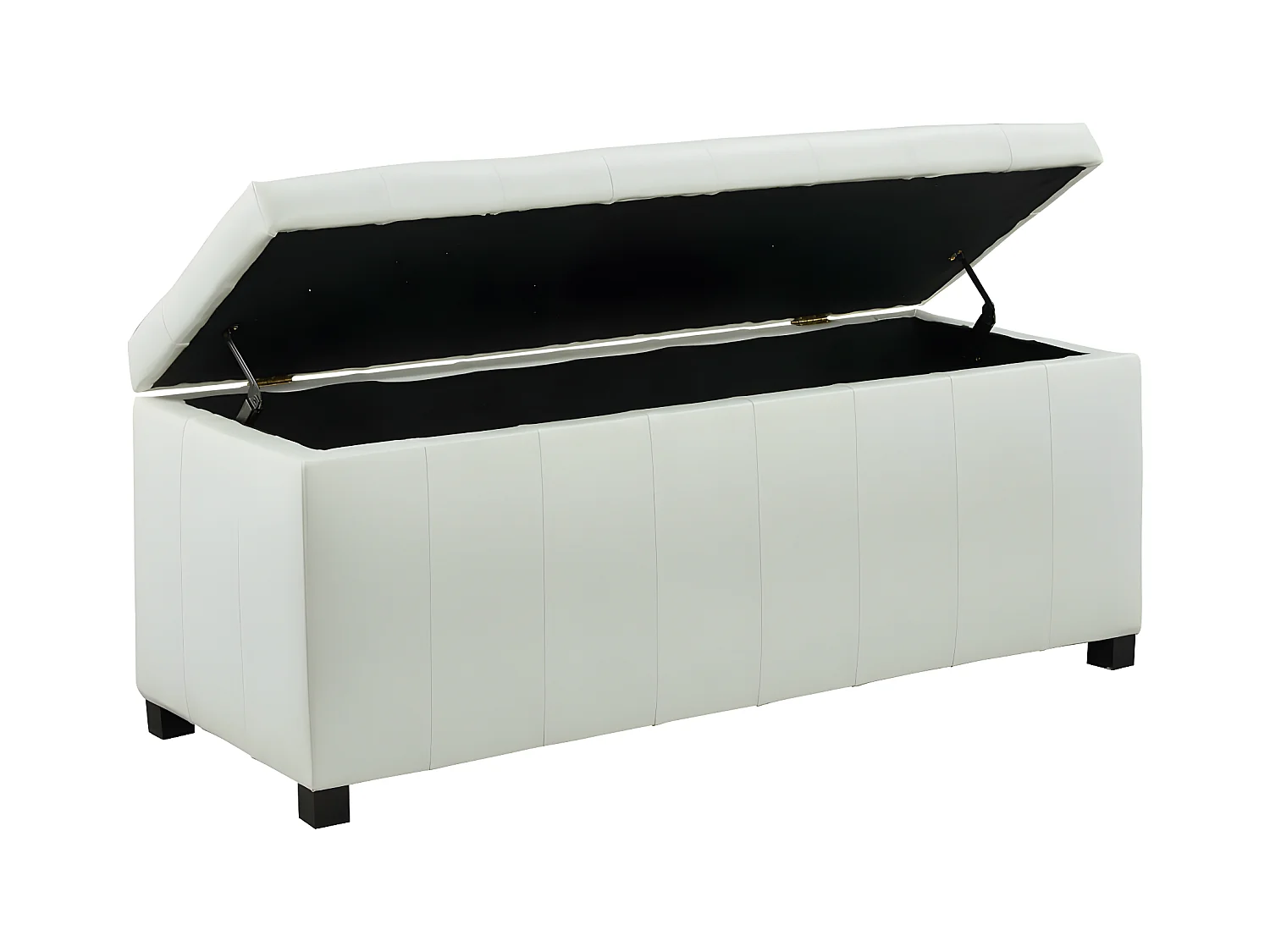 Bankje voor voeteinde bed met opbergruimte CONCIERTO van kunstleer - Wit