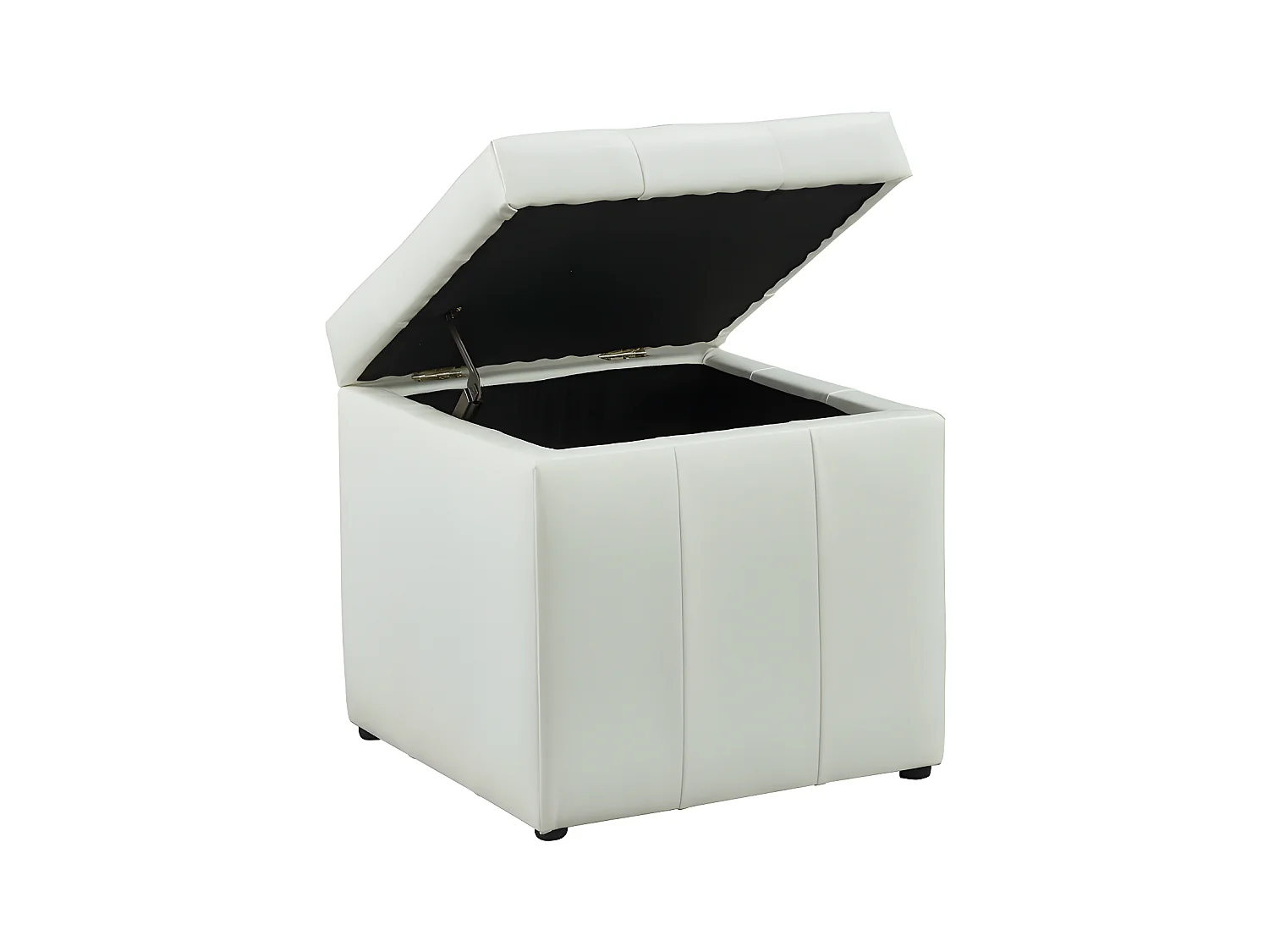 Pouf coffre de rangement SERAFINO en simili - Blanc
