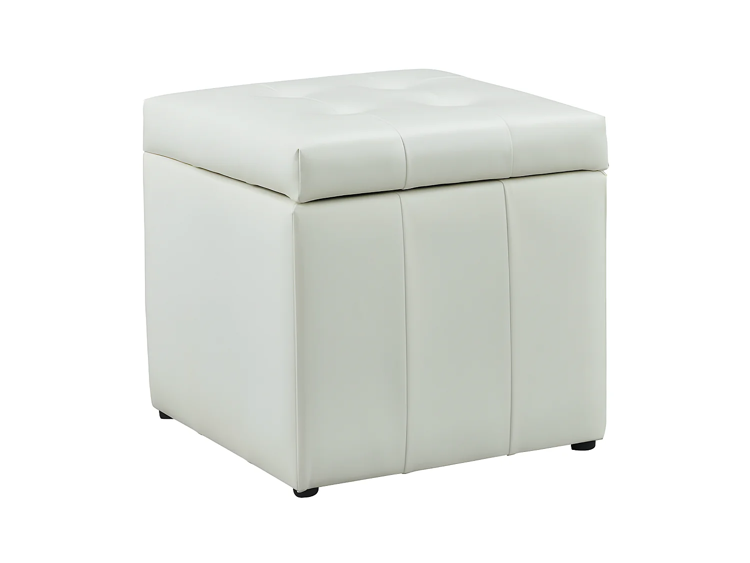 Pouf coffre de rangement SERAFINO en simili - Blanc