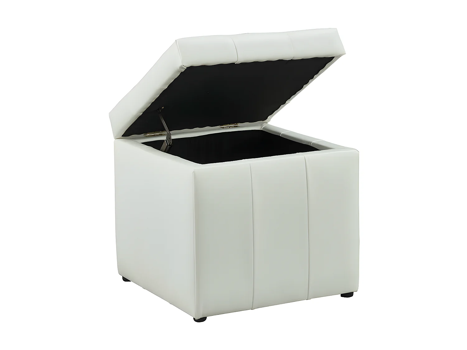 Pouf coffre de rangement SERAFINO en simili - Blanc