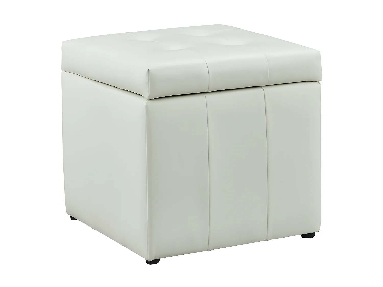 Pouf coffre de rangement SERAFINO en simili - Blanc