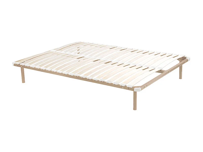 Rete a doghe  140 x 190 cm Beige - 2x19 doghe - smontato con piedi - KALISTA di YSMÉE