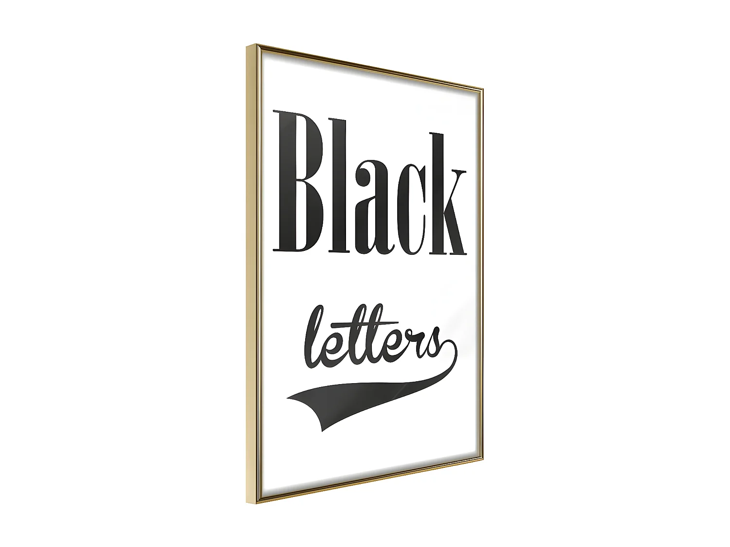 Affiche Murale Encadrée "Black Lettering" 40 x 60 cm Or