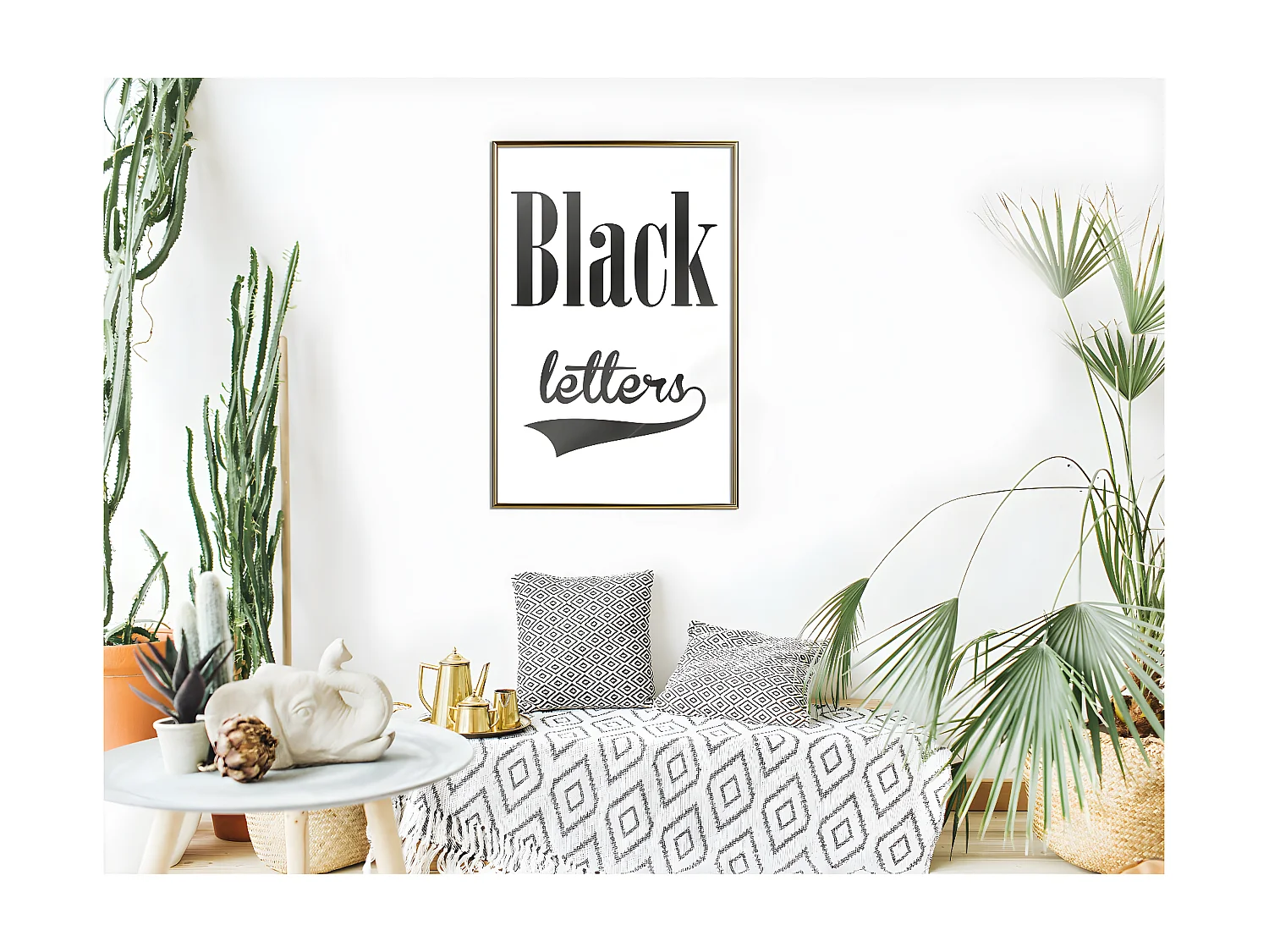 Affiche Murale Encadrée "Black Lettering" 40 x 60 cm Or