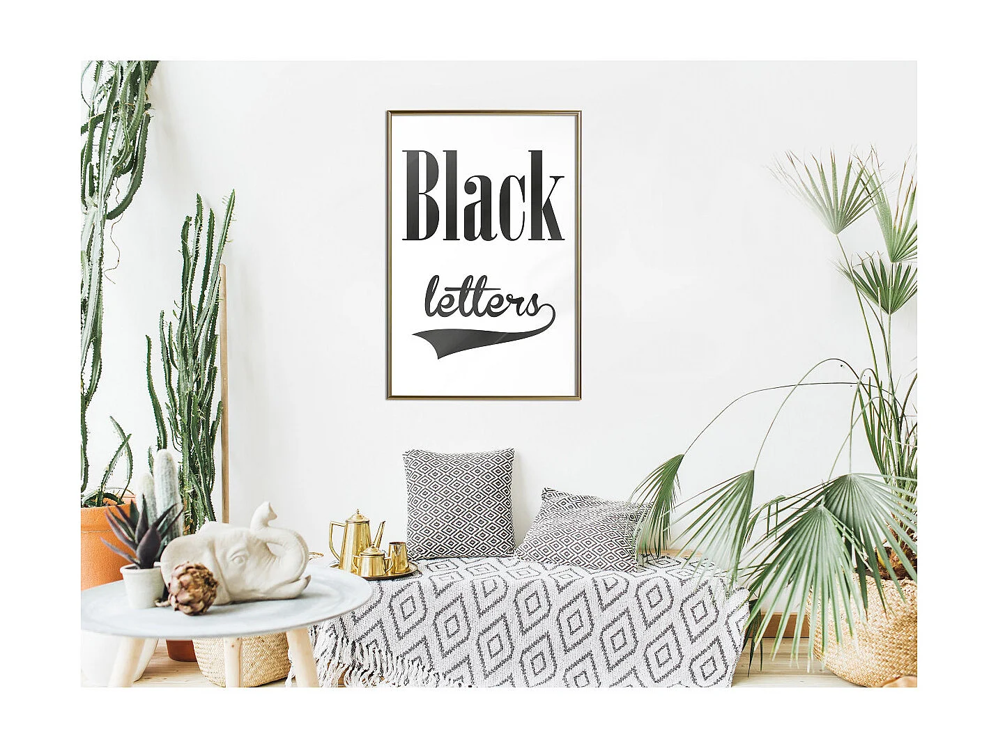 Affiche Murale Encadrée "Black Lettering" 40 x 60 cm Or