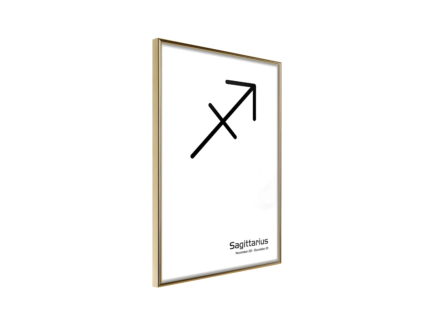 Affiche Murale Encadrée "Zodiac Sagittarius II" 21 x 30 cm Or
