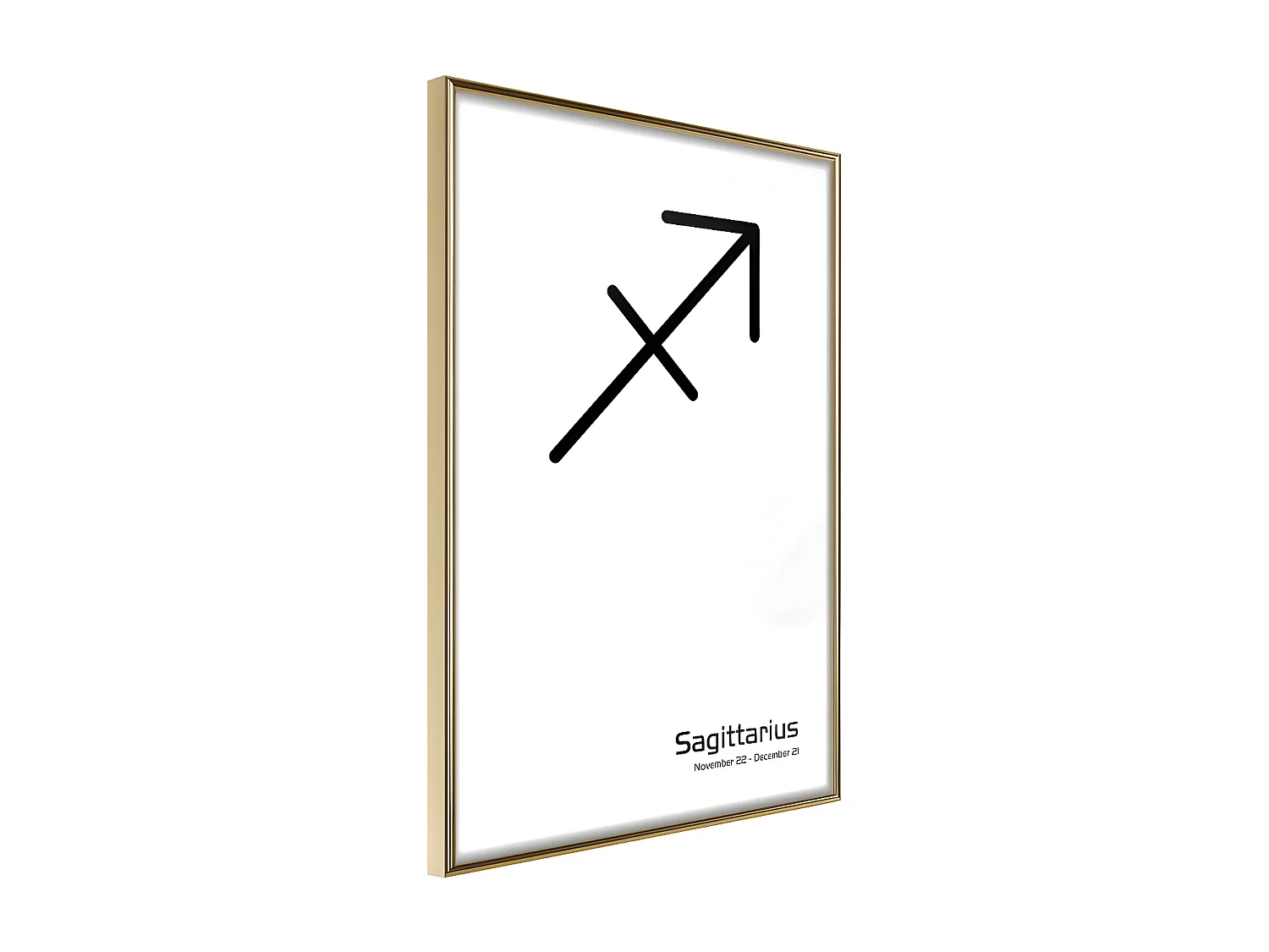 Affiche Murale Encadrée "Zodiac Sagittarius II" 21 x 30 cm Or