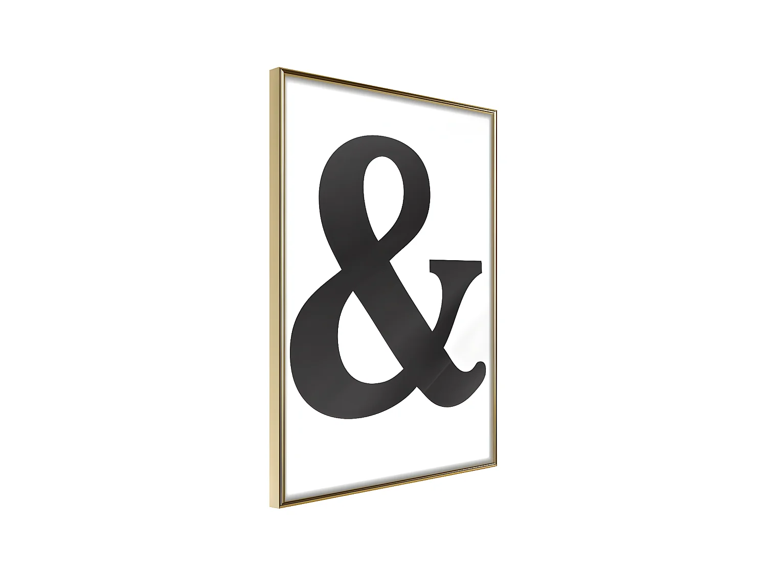 Affiche Murale Encadrée "Ampersand Black" 40 x 60 cm Or