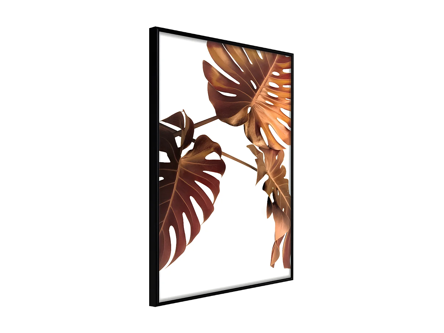 Affiche Murale Encadrée "Copper Monstera" 30 x 42 cm Noir
