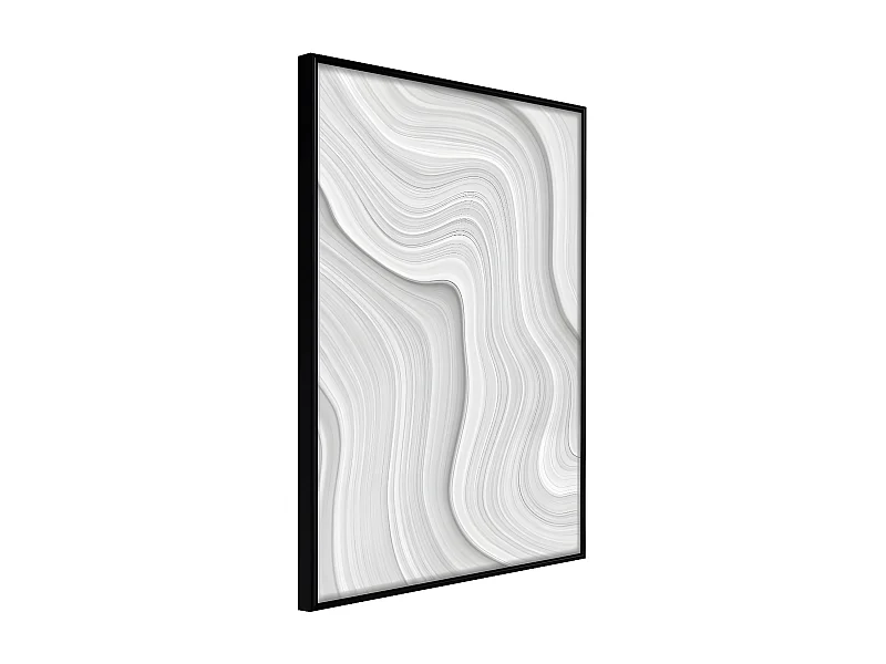 Affiche Murale Encadrée "Snow Contour Lines" 21 x 30 cm Noir