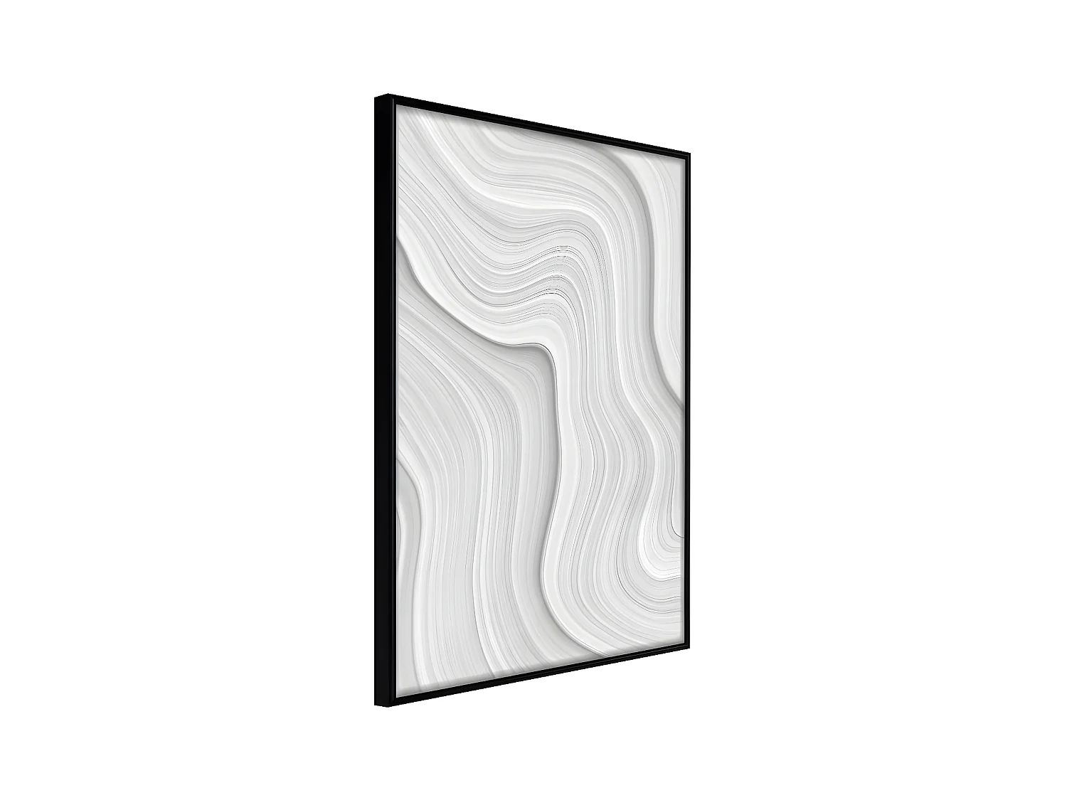 Affiche Murale Encadrée "Snow Contour Lines" 21 x 30 cm Noir