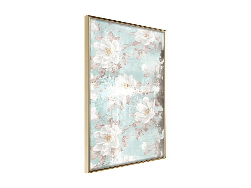 Affiche Murale Encadrée "Floral Muslin" 21 x 30 cm Or