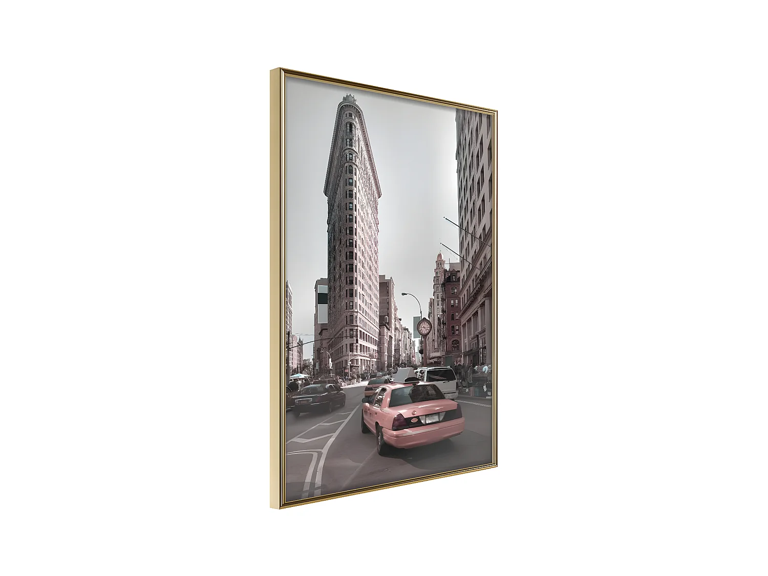 Affiche Murale Encadrée "Flatiron Building" 21 x 30 cm Or
