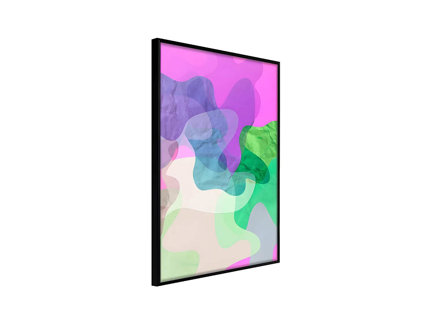 Affiche Murale Encadrée "Colourful Camouflage Pink" 40 x 60 cm Noir