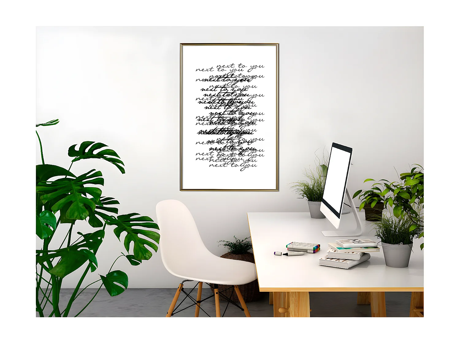 Affiche Murale Encadrée "Love Letter" 40 x 60 cm Or