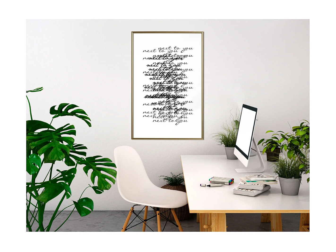 Affiche Murale Encadrée "Love Letter" 40 x 60 cm Or