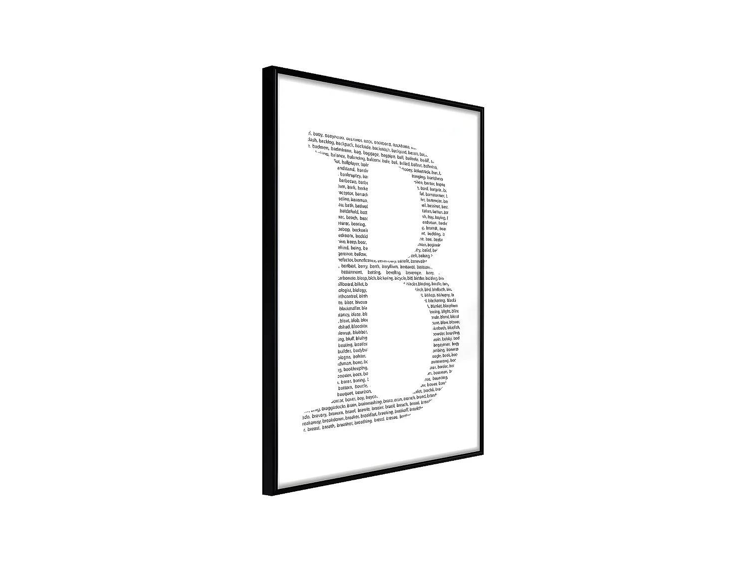 Affiche Murale Encadrée "Capital B" 21 x 30 cm Noir