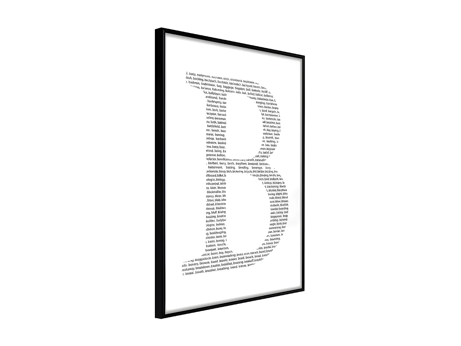 Affiche Murale Encadrée "Capital B" 21 x 30 cm Noir