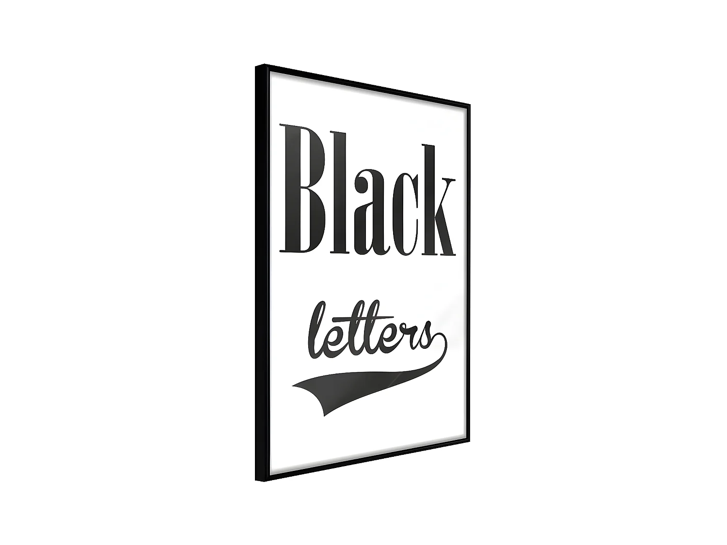 Affiche Murale Encadrée "Black Lettering" 30 x 42 cm Noir