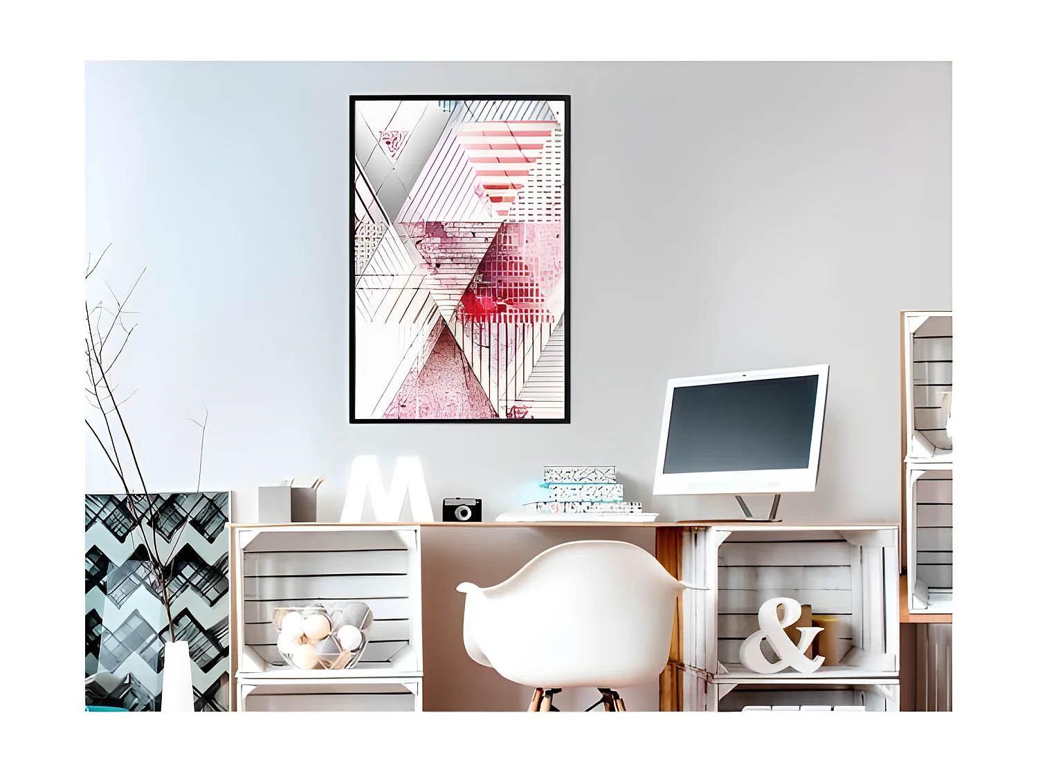 Affiche Murale Encadrée "Patchwork II" 30 x 42 cm Noir