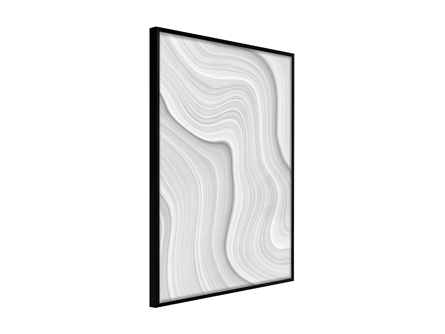 Affiche Murale Encadrée "Snow Contour Lines" 40 x 60 cm Noir