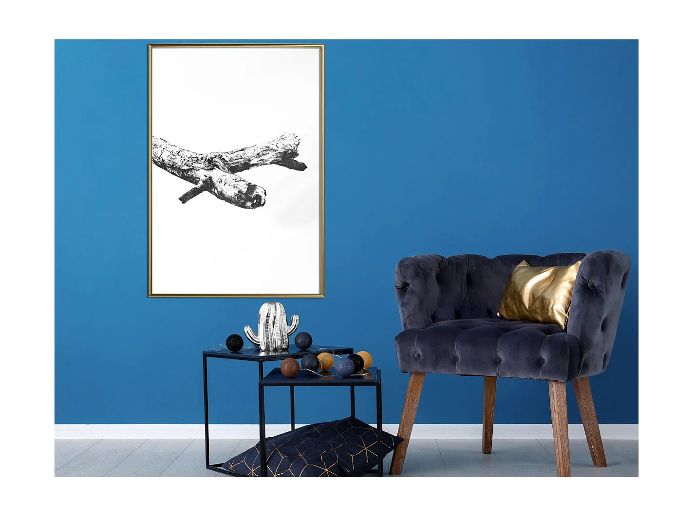 Affiche Murale Encadrée "Where is the Other End" 40 x 60 cm Or