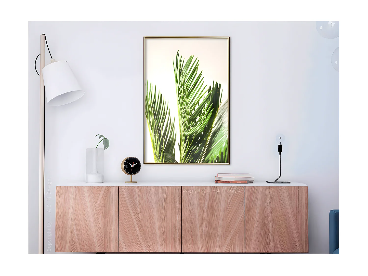 Affiche Murale Encadrée "Rustling of Leaves" 40 x 60 cm Or