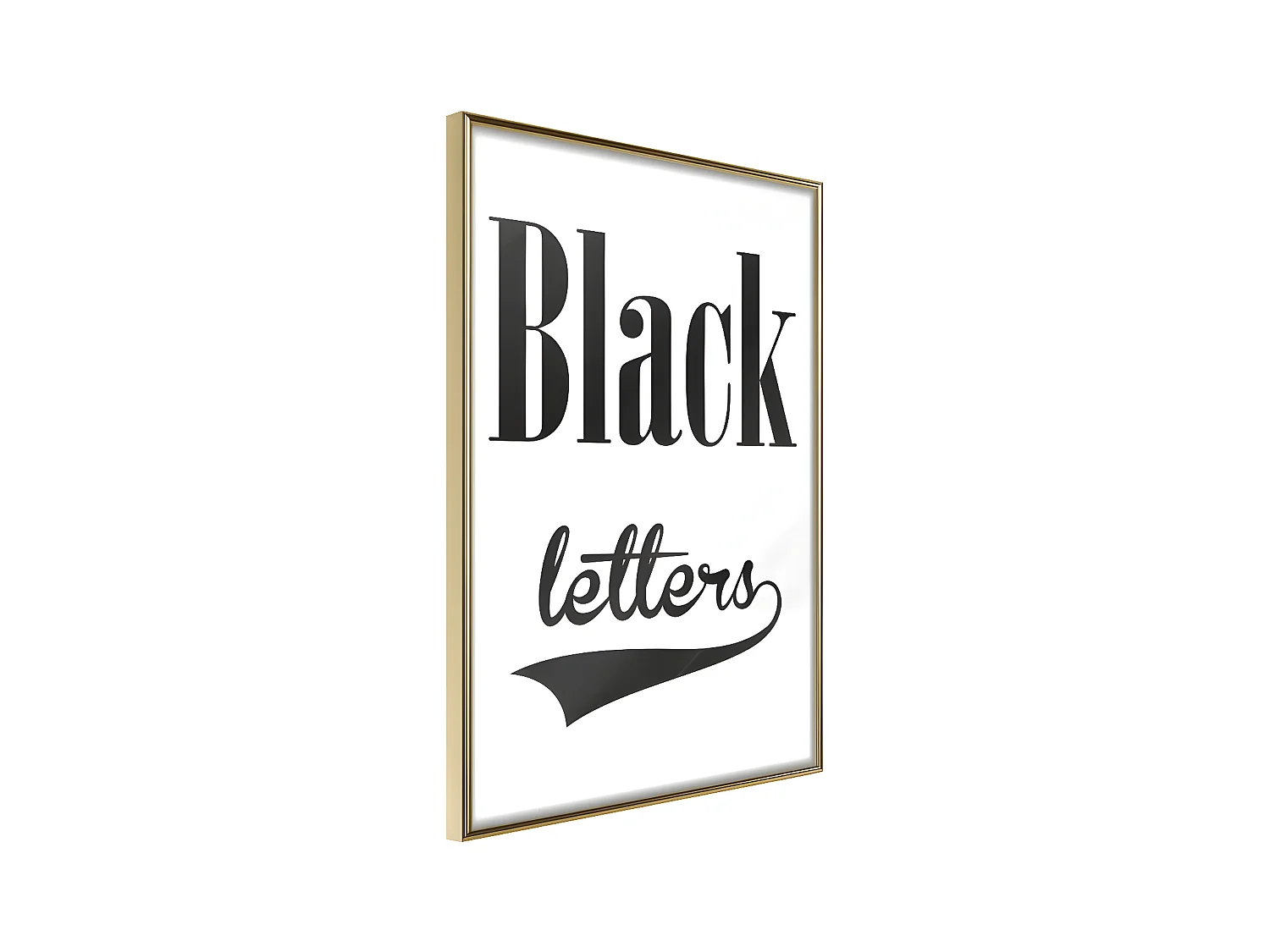 Affiche Murale Encadrée "Black Lettering" 21 x 30 cm Or