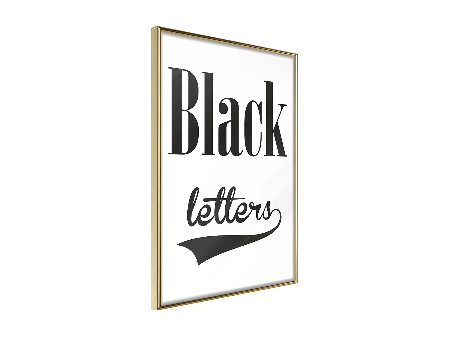 Affiche Murale Encadrée "Black Lettering" 21 x 30 cm Or