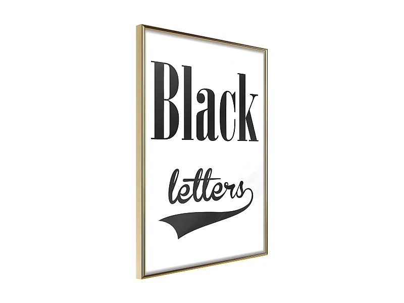 Affiche Murale Encadrée "Black Lettering" 21 x 30 cm Or