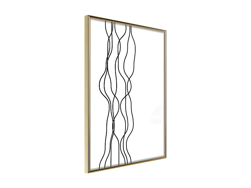 Affiche Murale Encadrée "Wavy Lines" 30 x 42 cm Or