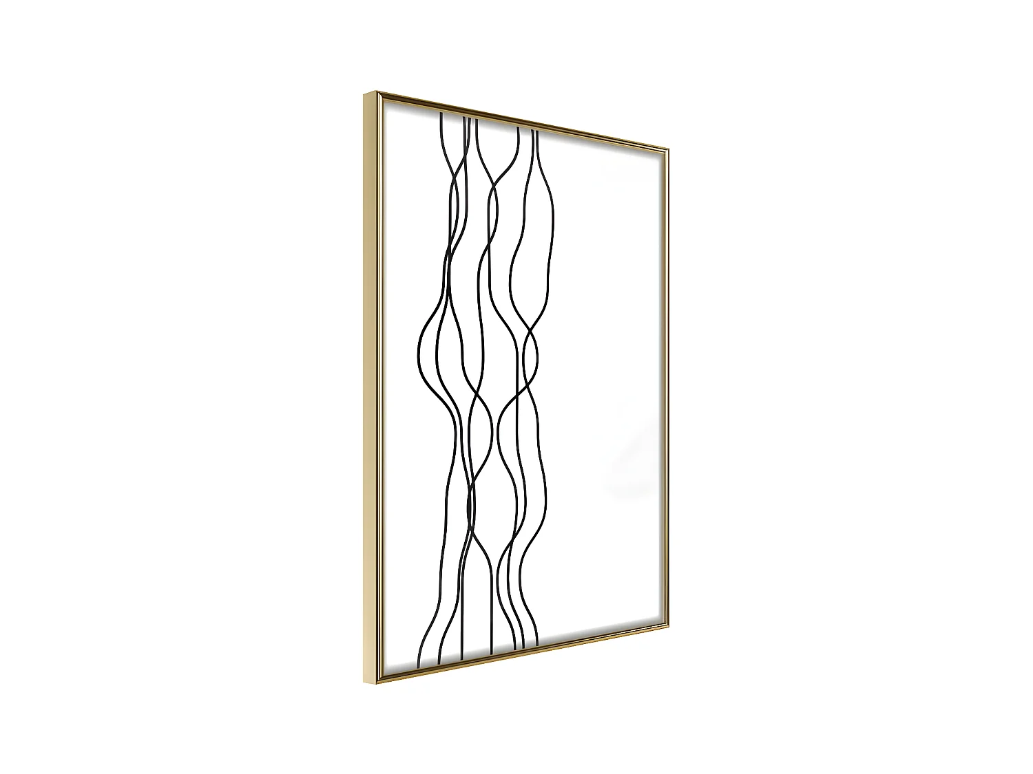 Affiche Murale Encadrée "Wavy Lines" 30 x 42 cm Or