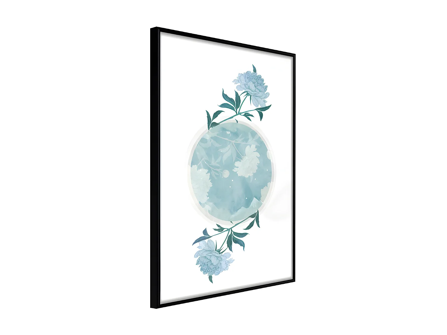 Affiche Murale Encadrée "World in Shades of Blue" 40 x 60 cm Noir