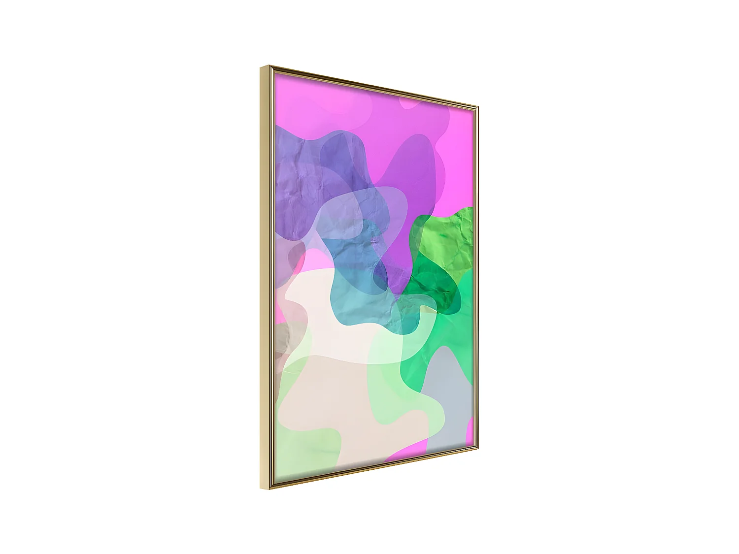 Affiche Murale Encadrée "Colourful Camouflage Pink" 30 x 42 cm Or