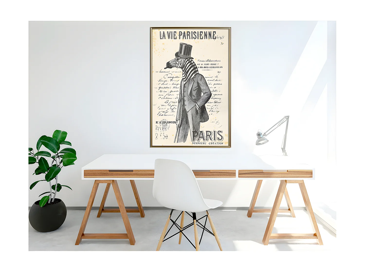 Affiche Murale Encadrée "The Parisian Life" 40 x 60 cm Or