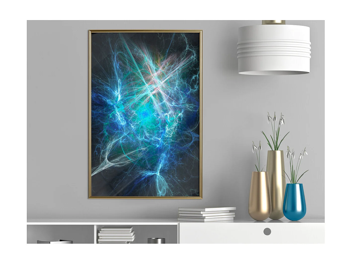 Affiche Murale Encadrée "Combination of Elements" 40 x 60 cm Or