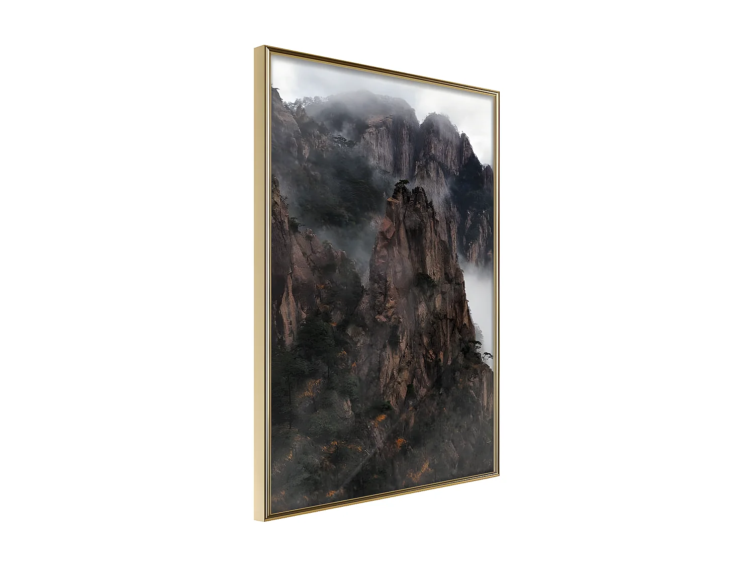 Affiche Murale Encadrée "Mountain Ridge" 40 x 60 cm Or