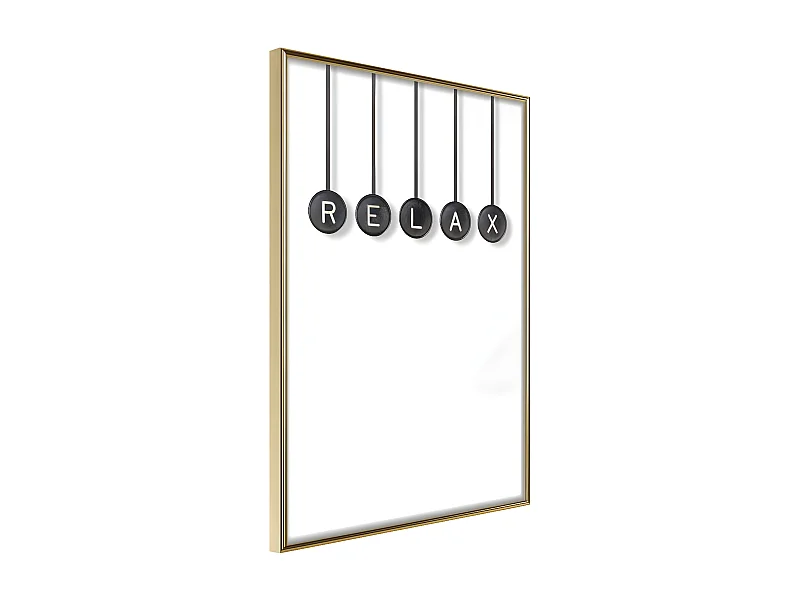 Affiche Murale Encadrée "Relax" 40 x 60 cm Or