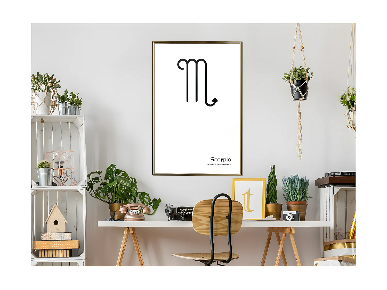 Affiche Murale Encadrée "Zodiac Scorpio II" 40 x 60 cm Or