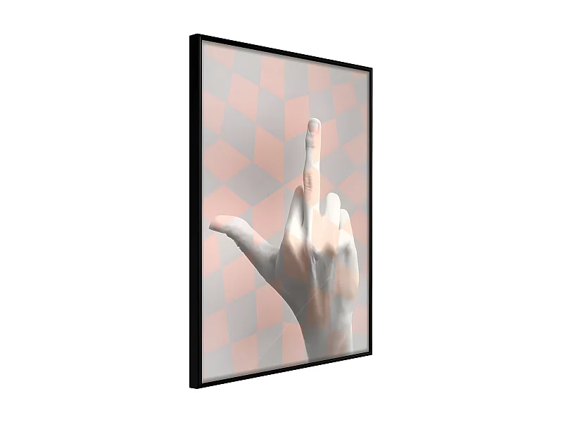 Affiche Murale Encadrée "Middle Finger" 21 x 30 cm Noir