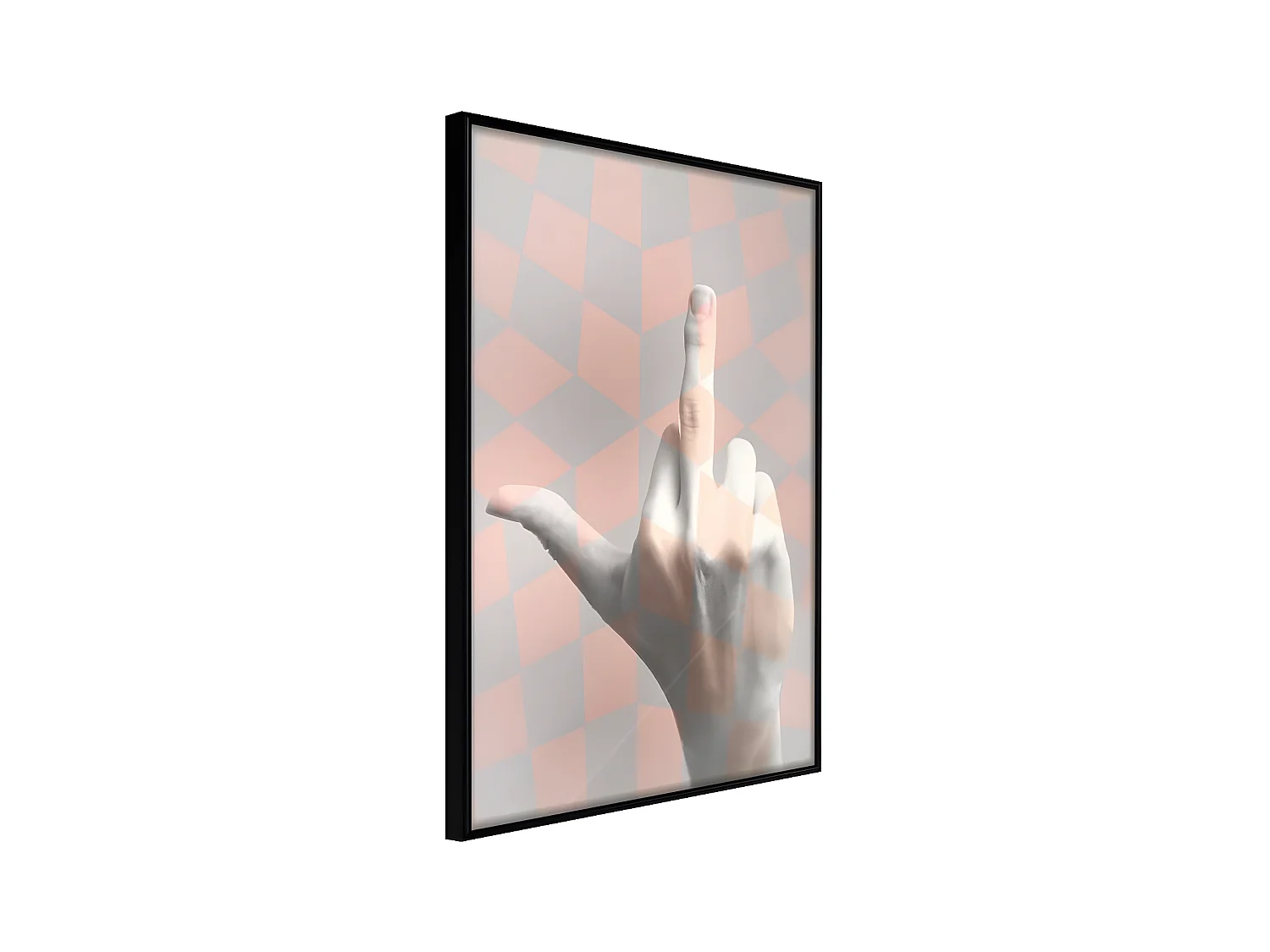 Affiche Murale Encadrée "Middle Finger" 21 x 30 cm Noir