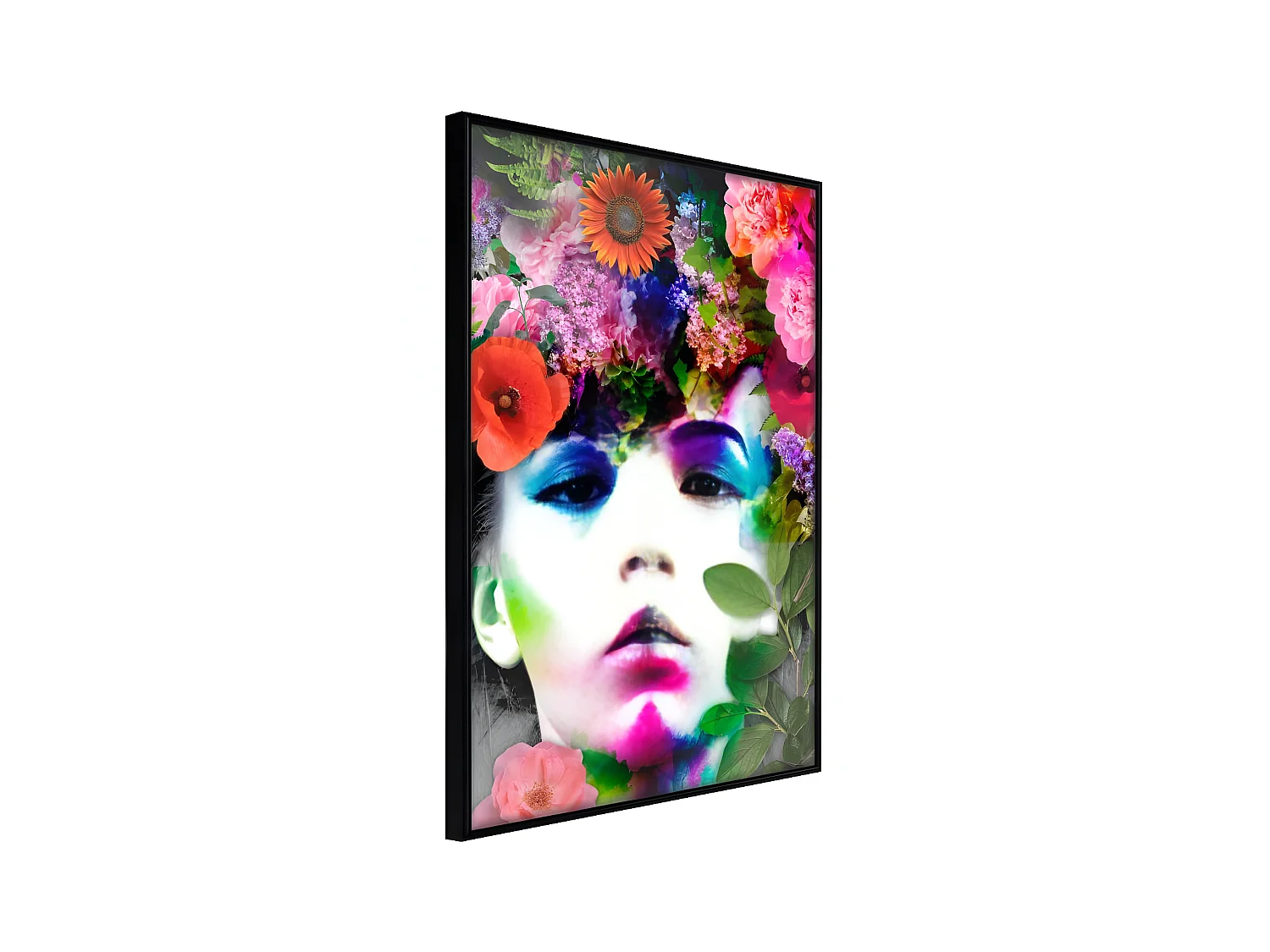 Affiche Murale Encadrée "Flower Coronet" 40 x 60 cm Noir