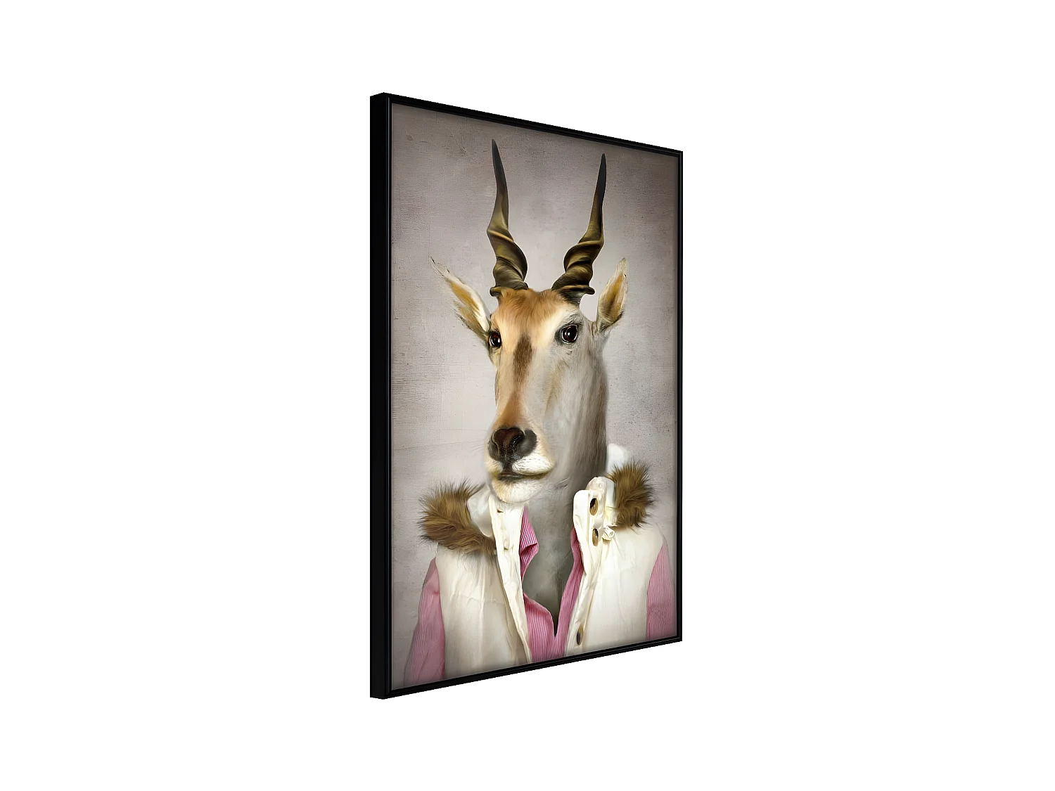 Affiche Murale Encadrée "Animal Alter Ego Antelope" 40 x 60 cm Noir