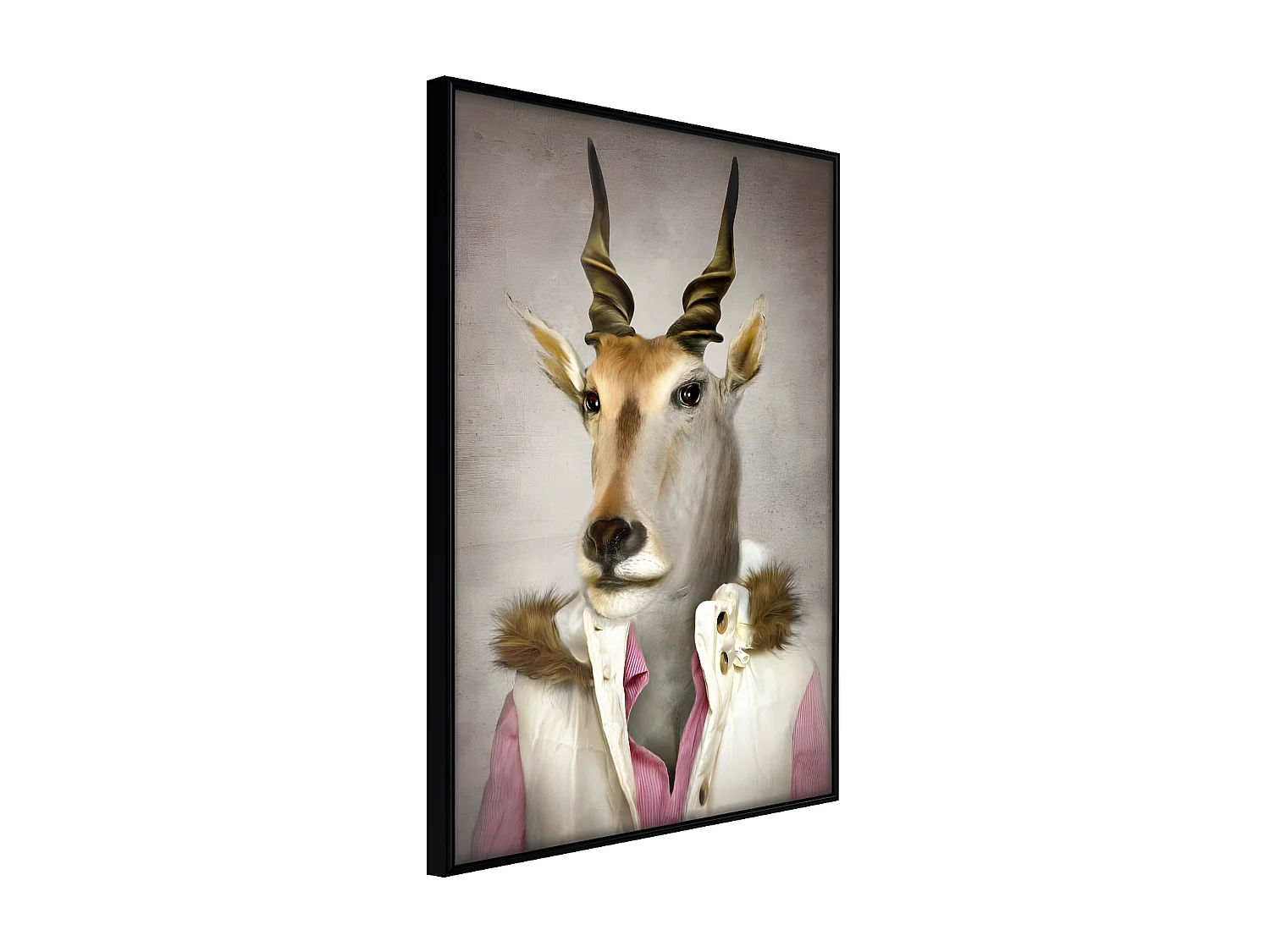Affiche Murale Encadrée "Animal Alter Ego Antelope" 40 x 60 cm Noir