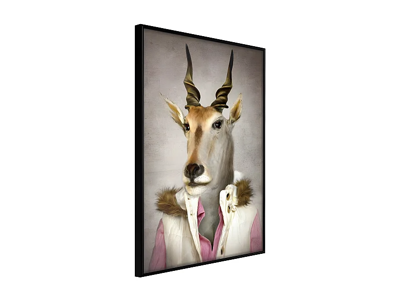 Affiche Murale Encadrée "Animal Alter Ego Antelope" 40 x 60 cm Noir