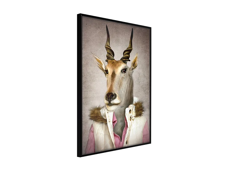 Affiche Murale Encadrée "Animal Alter Ego Antelope" 40 x 60 cm Noir