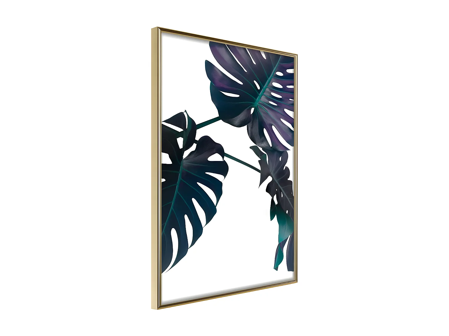 Affiche Murale Encadrée "Evergreen Monstera" 21 x 30 cm Or